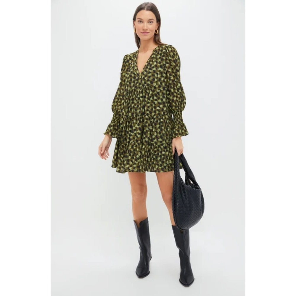 Tuckernuck Pomander Place Kenzo Green Black Mini Dress Fall MSRP: $158 Large